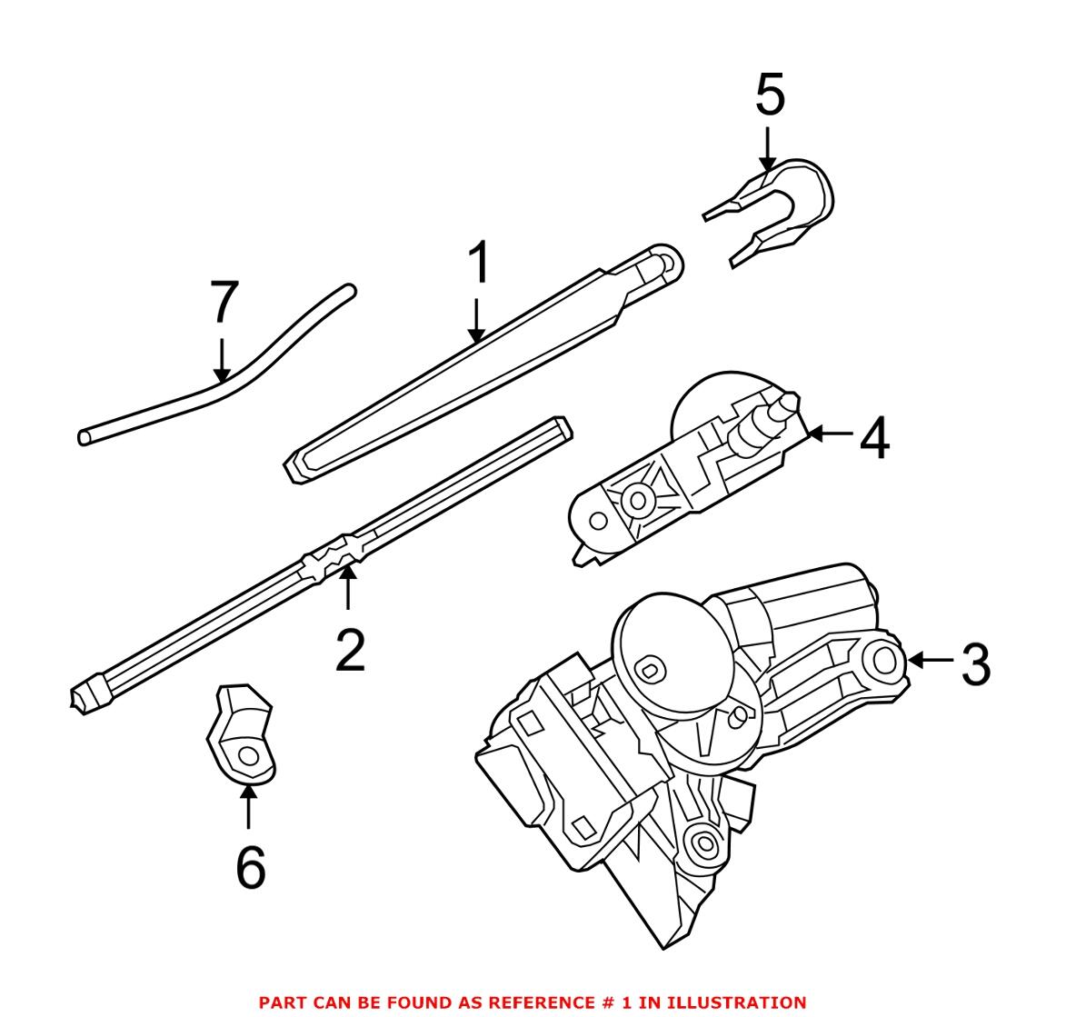 Windshield Wiper Arm - Rear